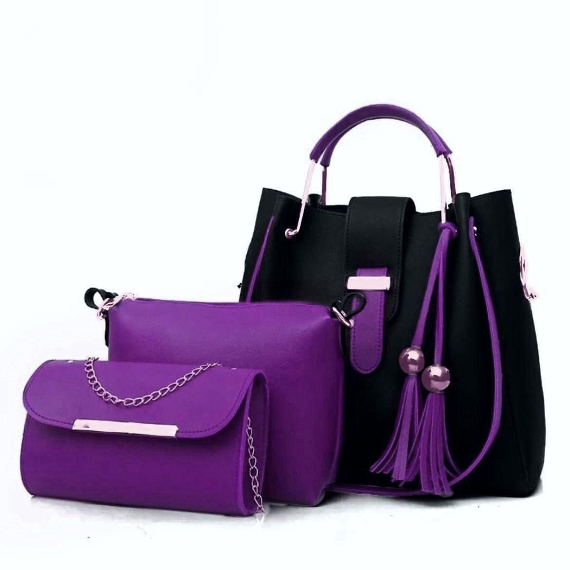 3 PCS HIGH QUILTY LEATHER BAGS
