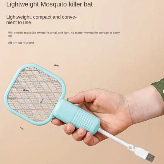Mini USB Electric Mosquito Racket, Rechargeable Summer Fly Swatters Trap